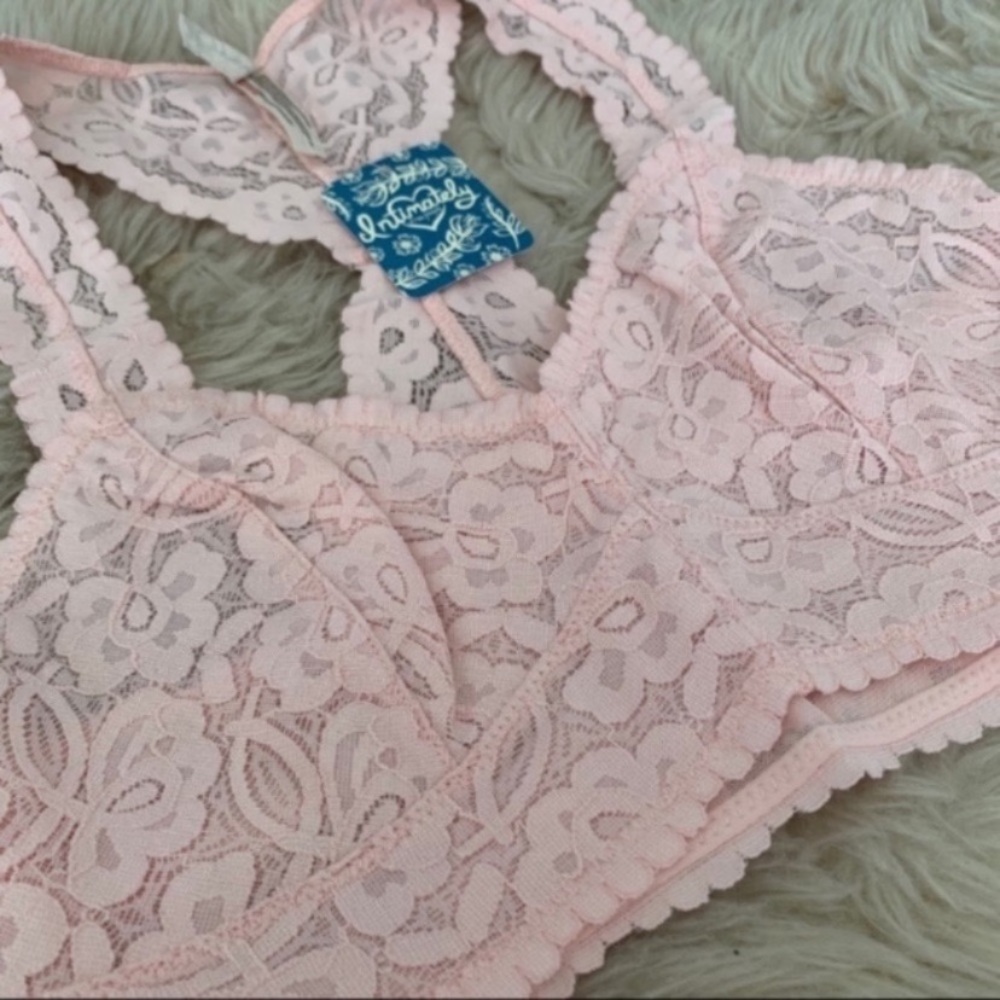 NEW free people galloon lace racerback bralette L - Picture 3 of 5
